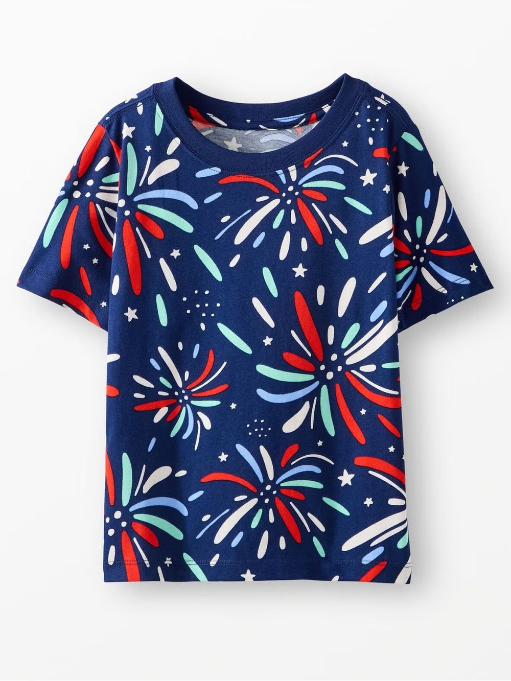 Hanna Andersson Navy Fireworks Short Sleeve Tee